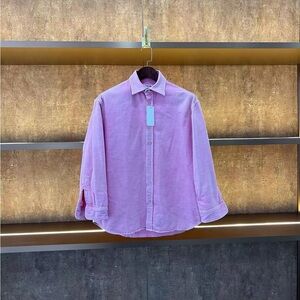 🚩steal authentic Balenciaga Lavender Long-Sleeve Button-Down Shirt